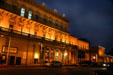 Francis William Fratt & other buildings on 2nd St. in Old Sacramento at night. Sacramento, CA.