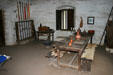 Recreated soldiers' mess hall at La Purisima Mission. Lompoc, CA.