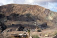 Overview of Calico with mineral rich hills. CA.