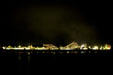 Roller coasters on Santa Cruz pier at night. Santa Cruz, CA.