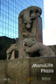 Statue of bears fishing by Christopher Keene at Manulife Plaza. Los Angeles, CA.