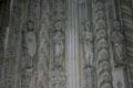 Gothic style carved poets around door of Fine Arts Building. Los Angeles, CA.