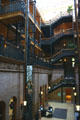 Interior iron balconies of Bradbury Building. Los Angeles, CA.