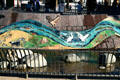 Tile artwork of nature outside Aquarium of the Pacific. Long Beach, CA.