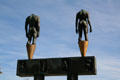 Athletic figures on Olympic Gateway at Memorial Coliseum. Los Angeles, CA.