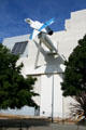 Detail of F-104 Starfighter jet on California Aerospace Museum building. Los Angeles, CA.