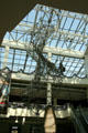 Lobby of California Science Center with kinetic sculpture Hypar by Chuck Hoberman. Los Angeles, CA.