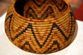 Southern California Mission Indian basket at LA County Natural History Museum. Los Angeles, CA.
