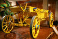 Horse-drawn dump wagon used to build Owens Valley water project at LA County Natural History Museum. Los Angeles, CA.