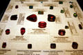 Tourmaline collection in mineral vault of LA County Natural History Museum. Los Angeles, CA.