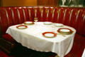 Booth from Chasen's restaurant where Ronald Reagan proposed to Nancy Davis at Reagan Museum. Simi Valley, CA.