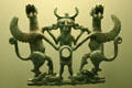 Iran: man with two winged horses of cheek plate from horse bit from Luristan at LACMA. Los Angeles, CA.