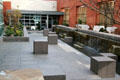 Front courtyard with approach to restaurant at Japanese American National Museum. Los Angeles, CA.