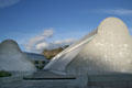 Signature roofline of Skirball Cultural Center buildings. Los Angeles, CA.