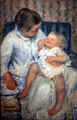 Mother About to Wash her Sleepy Child painting by Mary Cassatt at LACMA. Los Angeles, CA.