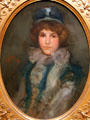Blue & Coral: The Little Blue Bonnet portrait by James Abbott McNeill Whistler at LACMA. Los Angeles, CA.
