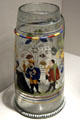 Bohemian glass beaker painted with tribute to Jacob Tevfel at LACMA. Los Angeles, CA.