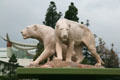 Sculpted prowling Saber Tooth Tigers. Los Angeles, CA.