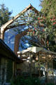 Rear garden & office of Wayfarers Chapel. Rancho Palos Verdes, CA.