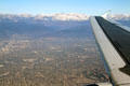 Aerial view of San Gabriel Mountains above Baldwin Park, CA area. CA.