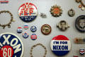 Nixon + Lodge 1960 campaign buttons at Nixon Library. Yorba Linda, CA.