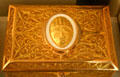 Gold filigree jewelry box given to Nixon by Ivory Coast President at Nixon Library. Yorba Linda, CA.