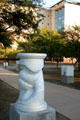 Row of sculptures in marble line walk to Science Library at UC Irvine. Irvine, CA.