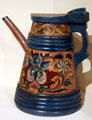 Painted Norwegian wooden tankard at Mingei Museum. San Diego, CA.