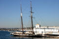 Two-masted sailing ship Californian at Maritime Museum. San Diego, CA.