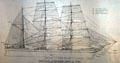 Star of India sail plan graphic at Maritime Museum. San Diego, CA.