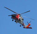 Coast Guard helicopter over Balloon Parade. San Diego, CA.