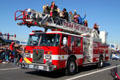 Fire truck in Balloon Parade. San Diego, CA.