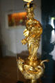 Gilded monstrance in shape of Our Lady on serpent in Mission San Luis Rey. Oceanside, CA.