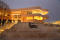 Night view of Richard Meier's building at J. Paul Getty Museum Center. Malibu, CA.