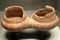 Cycladic terracotta double jar with incised pattern at Getty Museum Villa. Malibu, CA.