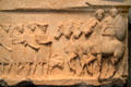 Greek marble relief with Achilles, Thetis & Worshipers at Getty Museum Villa. Malibu, CA.