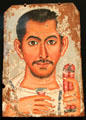 Romano-Egyptian mummy portrait of man at Getty Museum Villa. Malibu, CA.