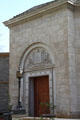 Lincoln Shrine entrance with dedication to Abraham Lincoln. Redlands, CA.