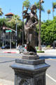 Virtue drinking fountain with woman feeding bird by J.W. Fiske. Riverside, CA.