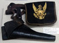 Civil War Union holster & message pouch at Riverside Museum. Riverside, CA.