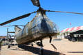 Piasecki H-21B Shawnee Workhorse helicopter in Vietnam-era replica Fire Base Romeo Charlie at March Field Air Museum. Riverside, CA.