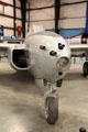 Machine guns protrude from nose of Bell Aircraft P-59A Airacomet fighter at March Field Air Museum. Riverside, CA.