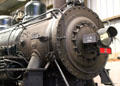 Nose & headlamp of V.C. Ry. Co. steam locomotive #2 by Baldwin Locomotive Works of Philadelphia at Orange Empire Railway Museum. Perris, CA.