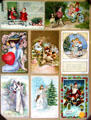 Collection of antique greeting cards at Orange Empire Railway Museum. Perris, CA.
