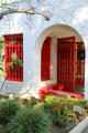 Gill's wooden screens & arches at Clarke Estate. Santa Fe Springs, CA.