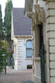 Facade details of Workman House. City of Industry, CA.