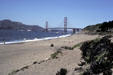 Golden Gate Bridge from South Bay beaches. San Francisco, CA.