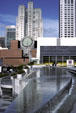Reflecting pool in Yerba Buena Gardens with Museum of Modern Art. San Francisco, CA.