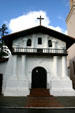 Mission San Francisco de Asis which has adobe walls 4 ft thick, except for the front wall which is 10 ft thick. San Francisco, CA.