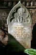Mission Dolores cemetery tombstones of child who died in 1859. San Francisco, CA.